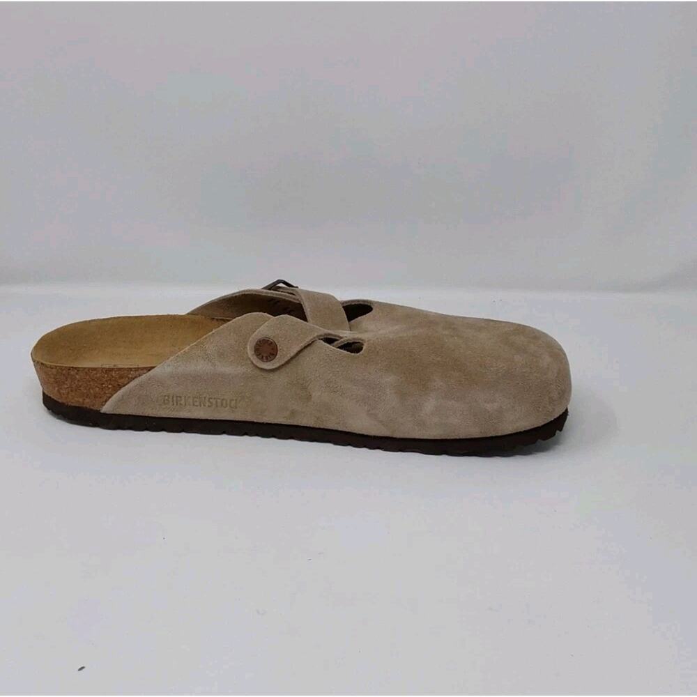 Birkenstock Boston Soft Footbed Taupe Suede Clogs Size EU 45 US 12 Regular Fit - Picture 14 of 16